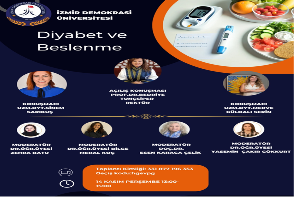Beslenme ve Diyetetik Bölümü Etkinliği :Diyabet ve Beslenme Webinarı
