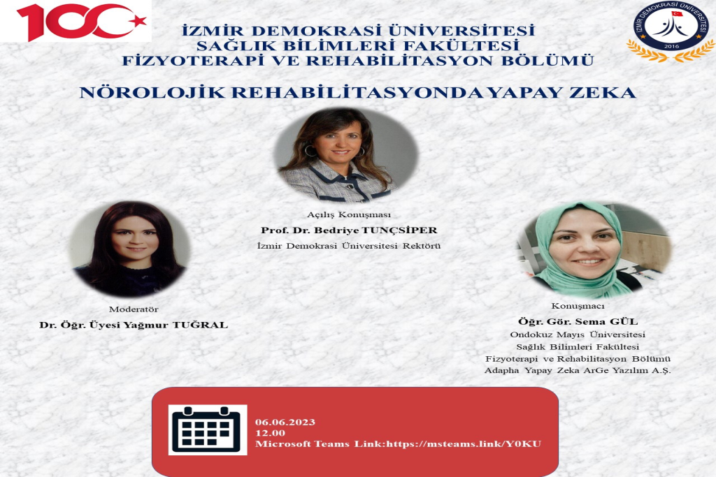 Fizyoterapi ve Rehabilitasyon Bölümü "Nörolojik Rehabilitasyonda Yapay Zeka" Etkinliği